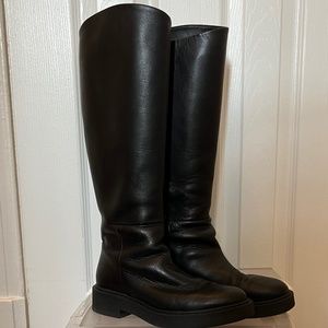 VINCE Chunky Black Waterproof Boots - Lug Sole